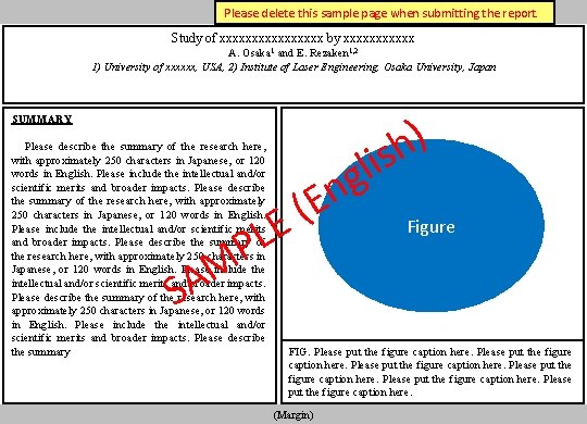 (Margin) Please delete this sample page when submitting the report. Study of xxxxxxxx by