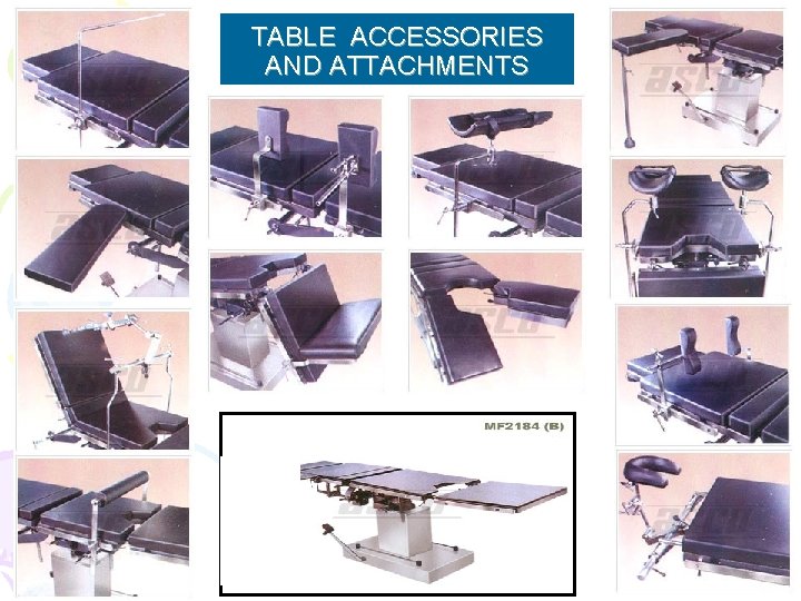 TABLE ACCESSORIES AND ATTACHMENTS 