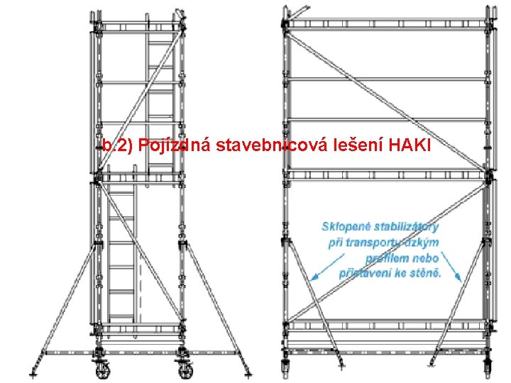 b. 2) Pojízdná stavebnicová lešení HAKI 6. Lešení 