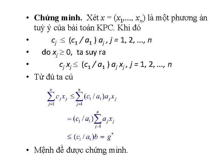  • Chứng minh. Xét x = (x 1, . . . , xn)