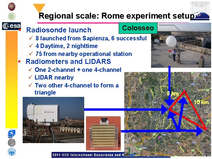 Regional scale: Rome experiment setup § Radiosonde launch Colosseo ü 8 launched from Sapienza,