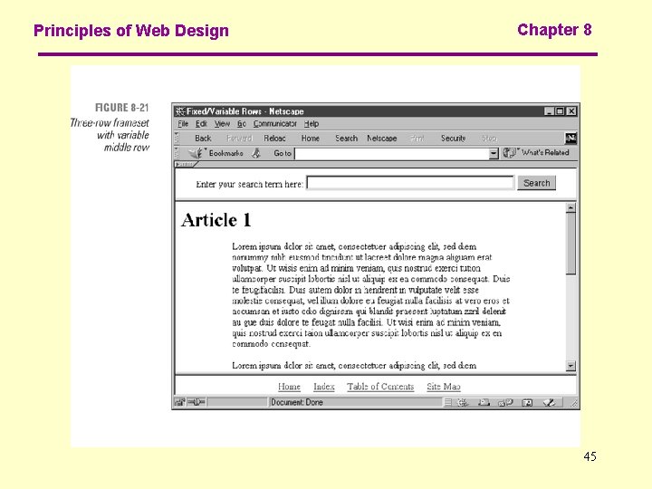 Principles of Web Design Chapter 8 45 