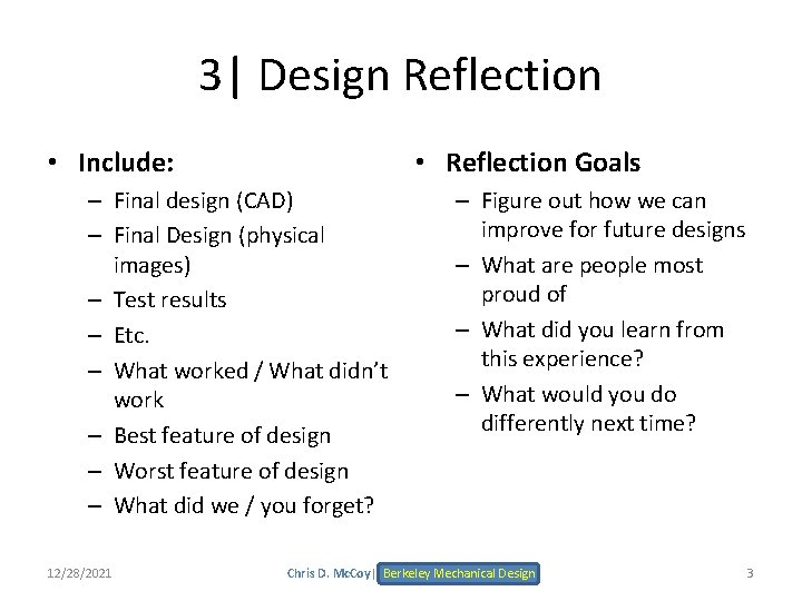 1 Design Brainstorm Overview of project Design Criteria
