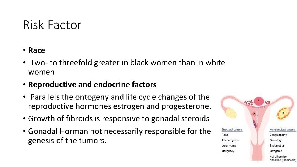 Risk Factor • Race • Two- to threefold greater in black women than in