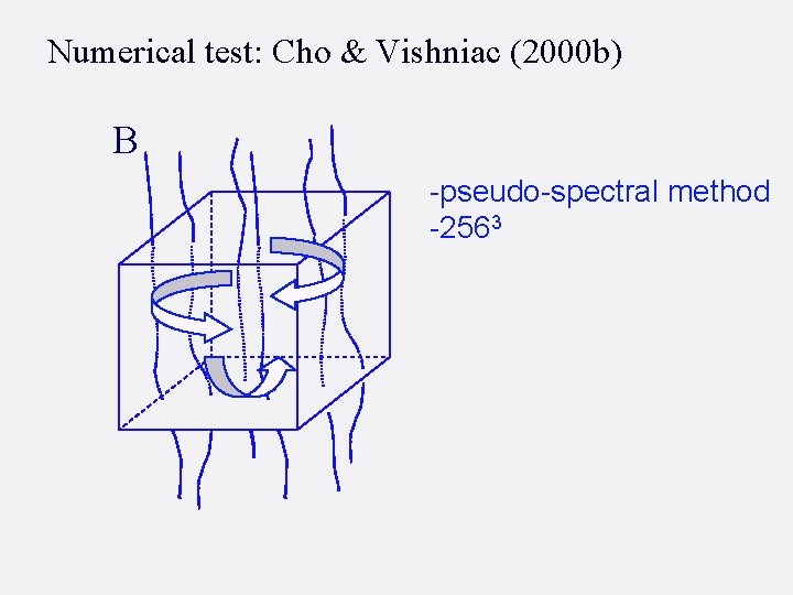 Numerical test: Cho & Vishniac (2000 b) B -pseudo-spectral method -2563 