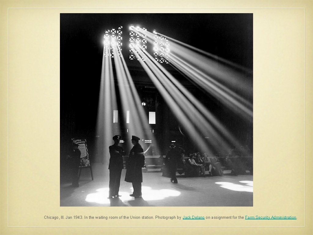 Chicago, Ill. Jan 1943. In the waiting room of the Union station. Photograph by