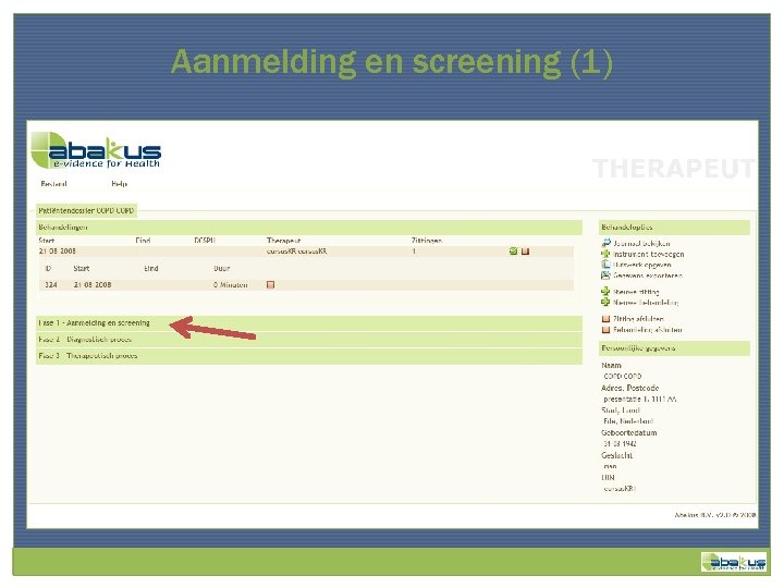 Aanmelding en screening (1) 