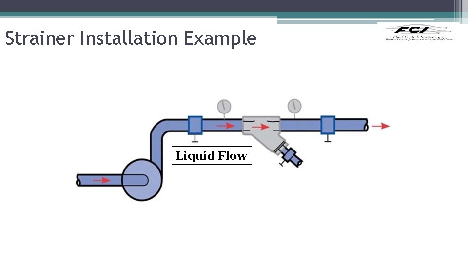 Strainer Installation Example Liquid Flow 