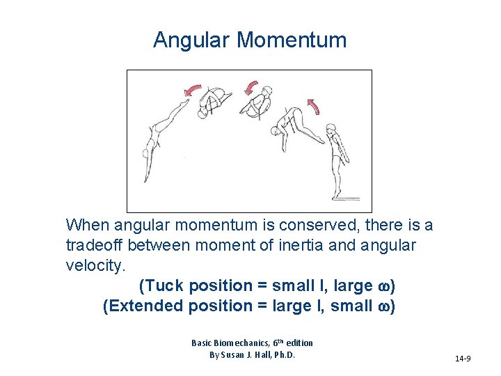 Angular Momentum When angular momentum is conserved, there is a tradeoff between moment of