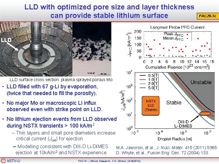 LLD with optimized pore size and layer thickness can provide stable lithium surface PAC