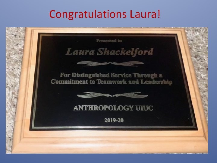 Congratulations Laura! 