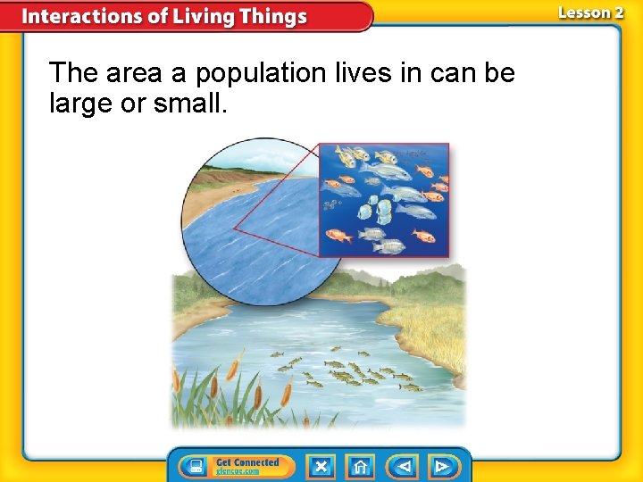 The area a population lives in can be large or small. 