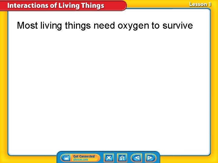 Most living things need oxygen to survive 