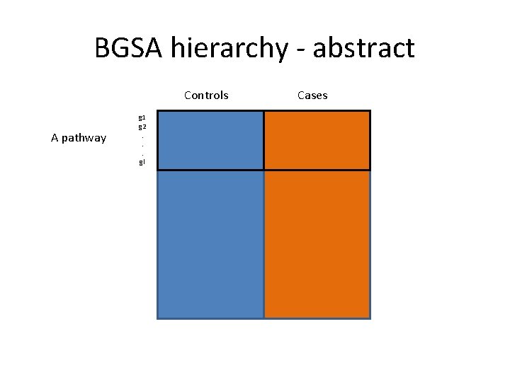 BGSA hierarchy - abstract Controls A pathway g 1 g 2. . . gl