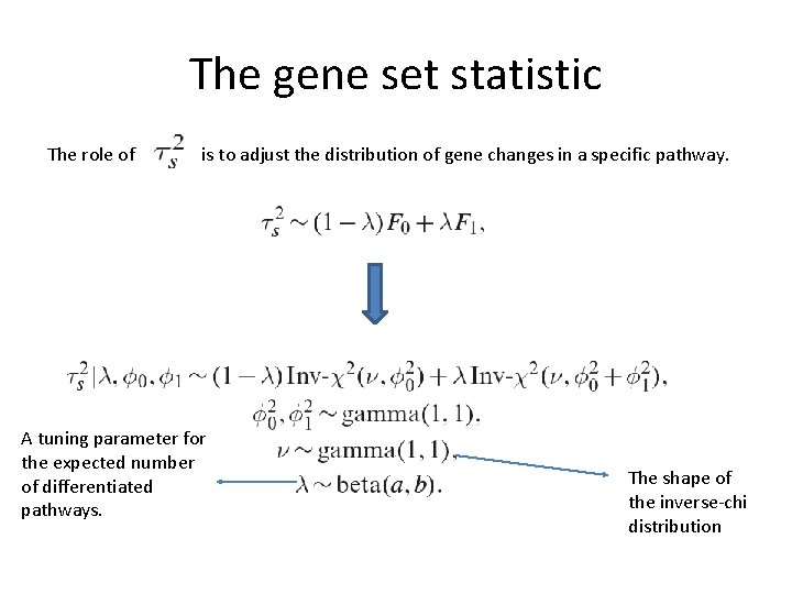 The gene set statistic The role of is to adjust the distribution of gene