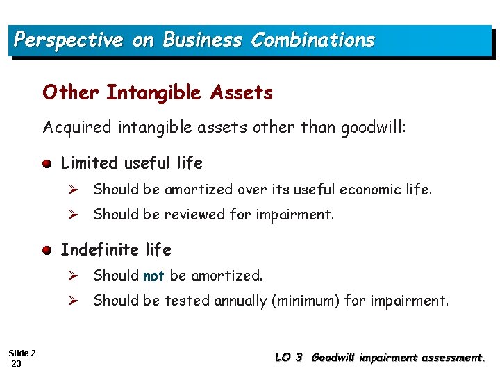 Perspective on Business Combinations Other Intangible Assets Acquired intangible assets other than goodwill: Limited