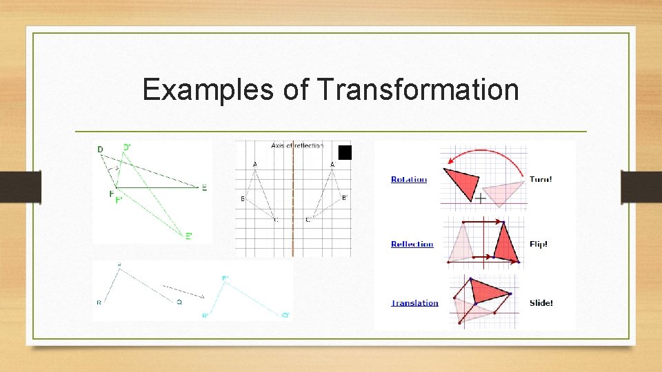 Examples of Transformation 