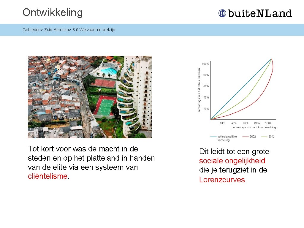 Ontwikkeling Gebieden> Zuid-Amerika> 3. 5 Welvaart en welzijn Tot kort voor was de macht