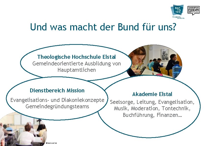 Und was macht der Bund für uns? Theologische Hochschule Elstal Gemeindeorientierte Ausbildung von Hauptamtlichen