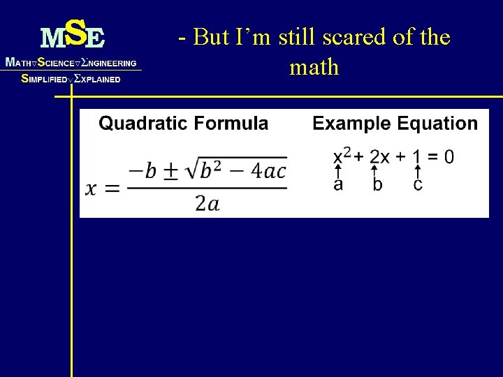 - But I’m still scared of the math 