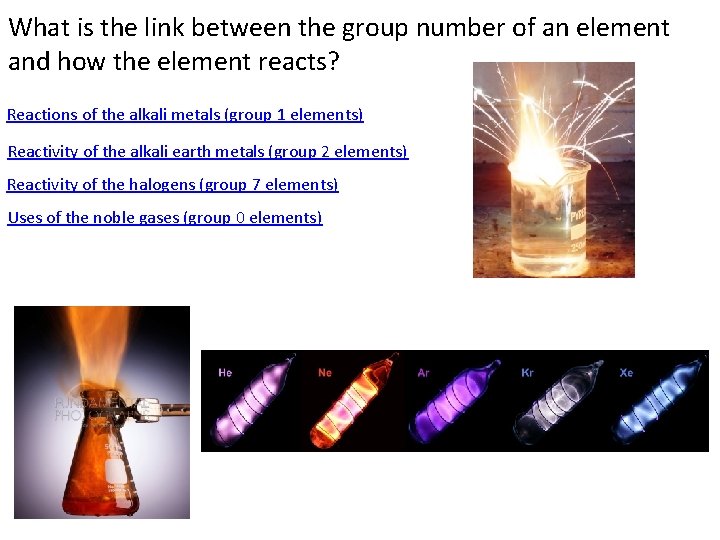 What is the link between the group number of an element and how the What is the link between the group number of an element and how the