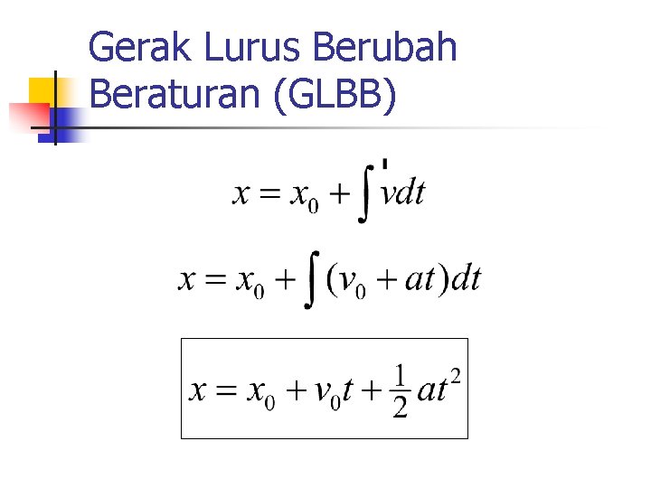 Gerak Lurus Berubah Beraturan (GLBB) 