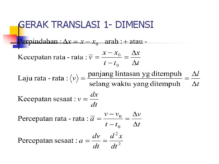 GERAK TRANSLASI 1 - DIMENSI 