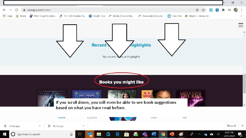 If you scroll down, you will even be able to see book suggestions based
