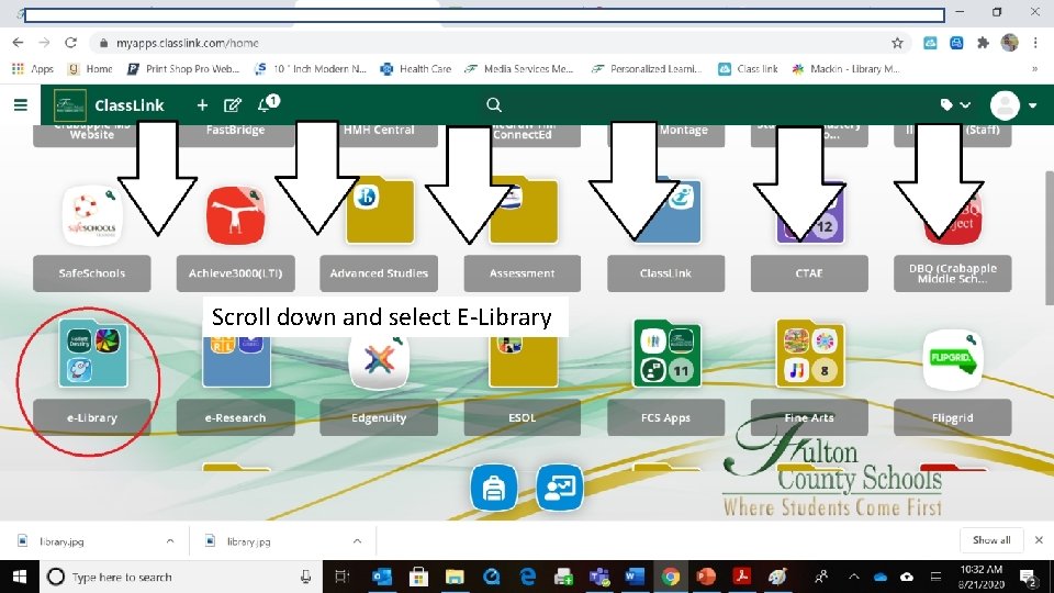 Scroll down and select E-Library 