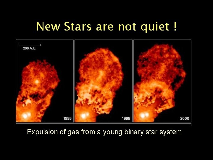 New Stars are not quiet ! Expulsion of gas from a young binary star
