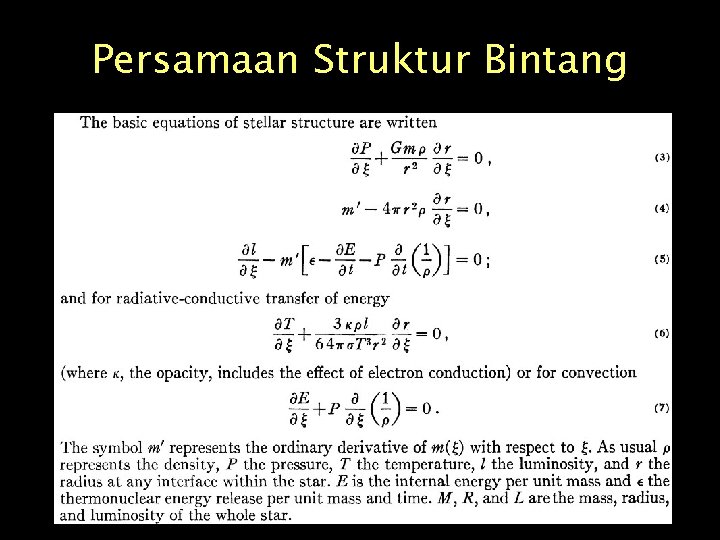 Persamaan Struktur Bintang 