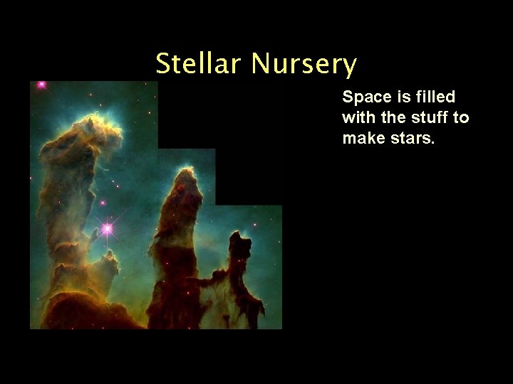 Stellar Nursery Space is filled with the stuff to make stars. 