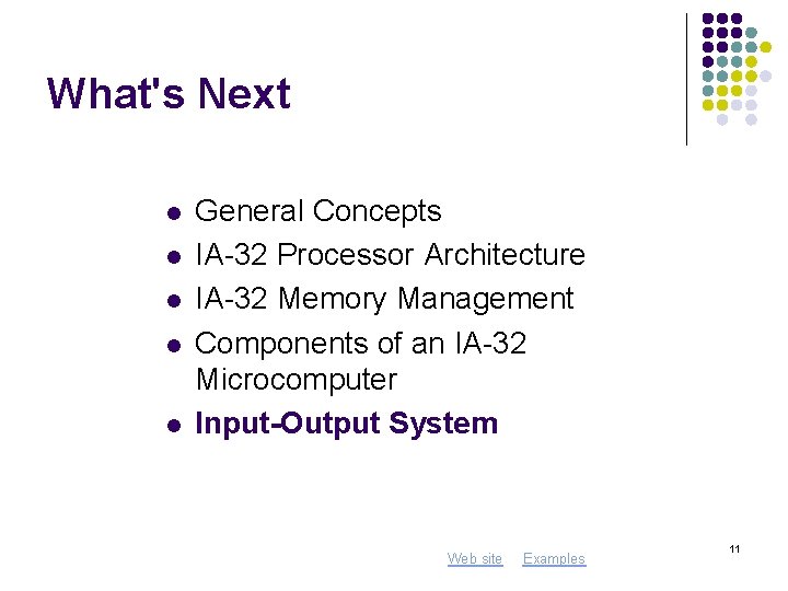 What's Next l l l General Concepts IA-32 Processor Architecture IA-32 Memory Management Components
