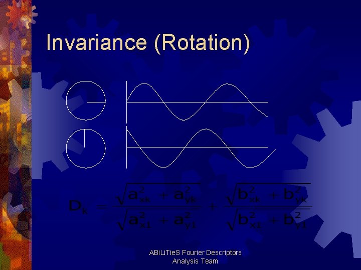 Invariance (Rotation) ABi. Li. Tie. S Fourier Descriptors Analysis Team 