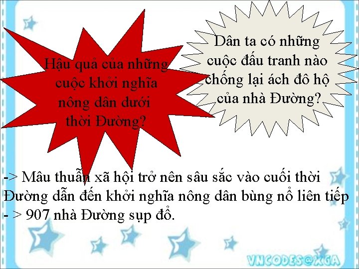 Hậu quả của những cuộc khởi nghĩa nông dân dưới thời Đường? Dân ta