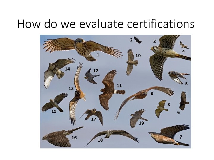 How do we evaluate certifications 