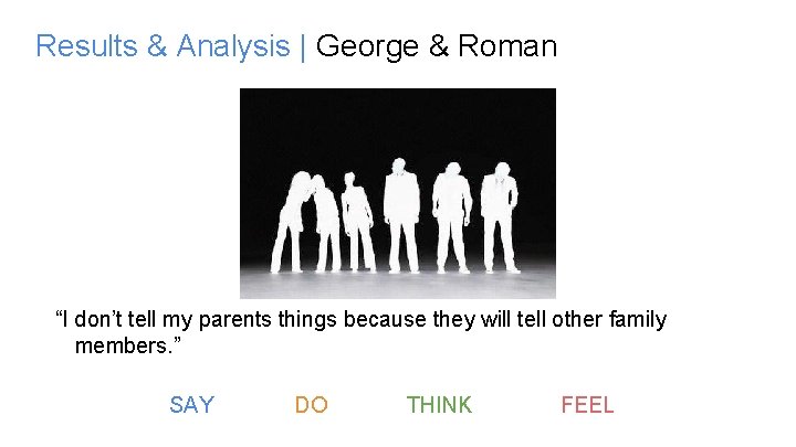 Results & Analysis | George & Roman “I don’t tell my parents things because