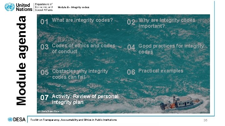Module agenda Module 8 – Integrity codes 01 What are integrity codes? 02 Why Module agenda Module 8 – Integrity codes 01 What are integrity codes? 02 Why