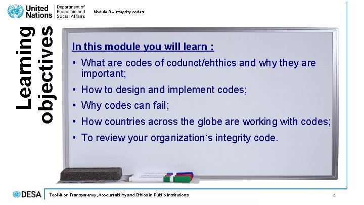 Learning objectives Module 8 – Integrity codes In this module you will learn : Learning objectives Module 8 – Integrity codes In this module you will learn :