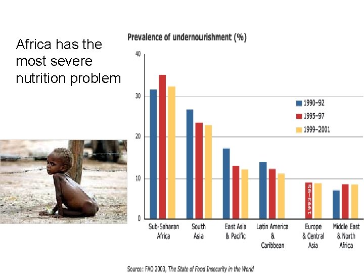 Africa has the most severe nutrition problem 