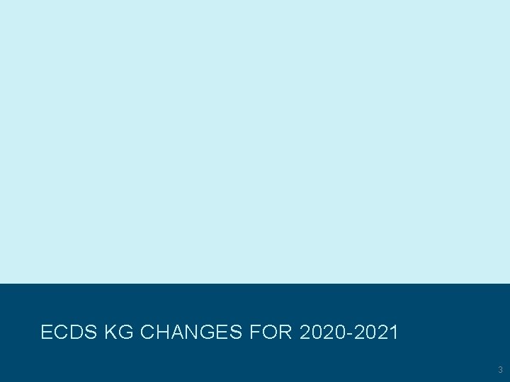 ECDS KG CHANGES FOR 2020 -2021 © Copyright 2007 -2019 Texas Education Agency (TEA).