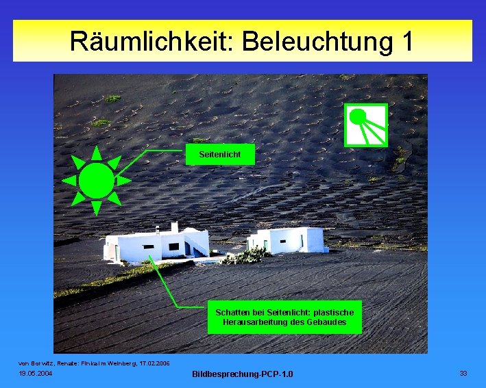 Räumlichkeit: Beleuchtung 1 Seitenlicht Schatten bei Seitenlicht: plastische Herausarbeitung des Gebäudes von Borwitz, Renate: