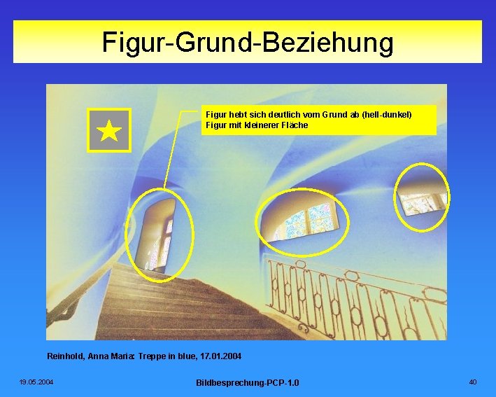 Figur-Grund-Beziehung Figur hebt sich deutlich vom Grund ab (hell-dunkel) Figur mit kleinerer Fläche Reinhold,