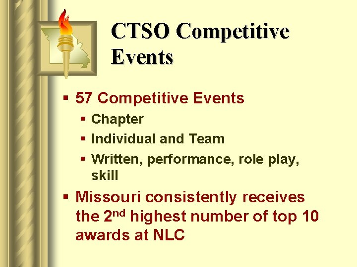 CTSO Competitive Events § 57 Competitive Events § Chapter § Individual and Team §