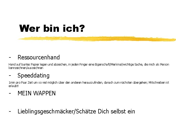 Wer bin ich? - Ressourcenhand Hand auf buntes Papier legen und abzeichen, in jeden