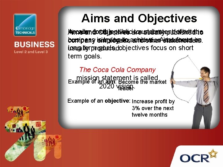 Aims and Objectives Anorder aim or objective statement of what a In for. Objectives