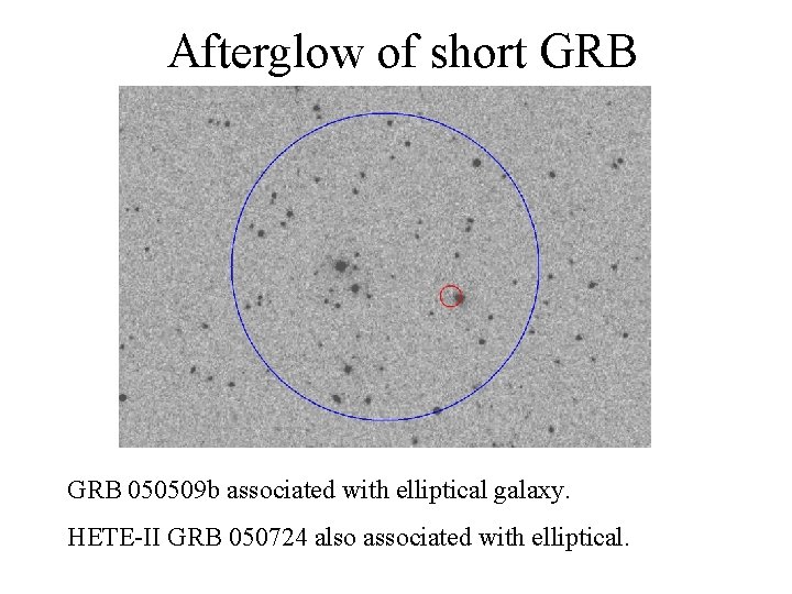 Afterglow of short GRB 050509 b associated with elliptical galaxy. HETE-II GRB 050724 also