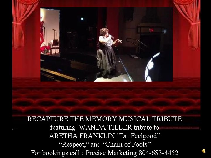 RECAPTURE THE MEMORY MUSICAL TRIBUTE featuring WANDA TILLER tribute to ARETHA FRANKLIN “Dr. Feelgood”