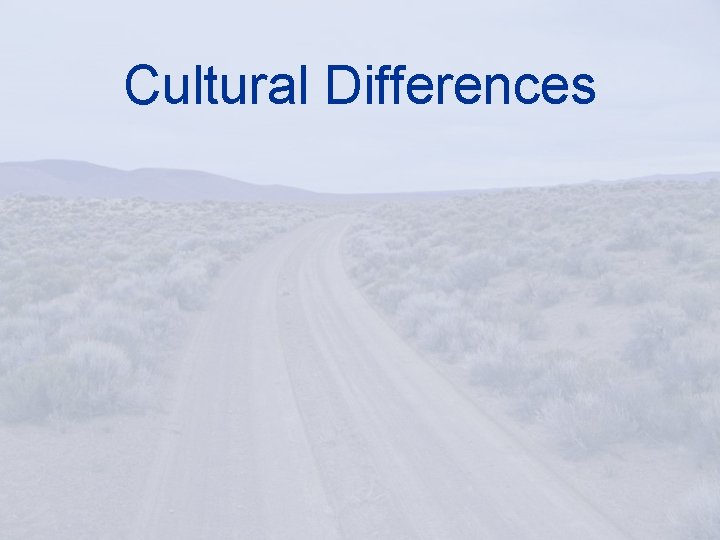 Cultural Differences 