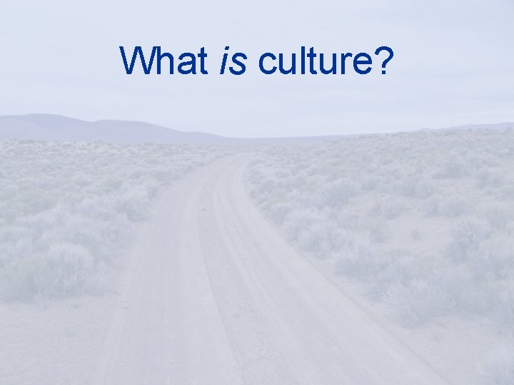 What is culture? 